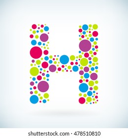 Modern letter H circle stroke colorful symbol icon. Vector editable design for print.