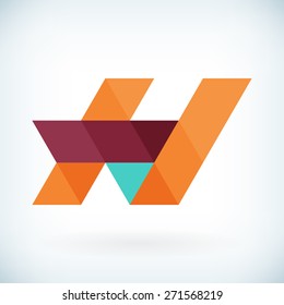 Modern letter H icon flat design element template. isolated.