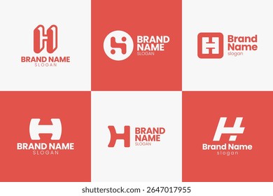 Modern Letter H Logo Design for Business and Company Branding Identity Set