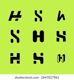 Letra moderna H Design de logotipo para negócios e empresa Branding Identity Set