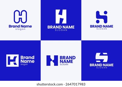 Modern Letter H Logo Design for Business and Company Branding Identity Set
