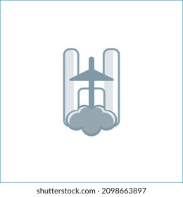 Modern letter H logo with a plane in the middle