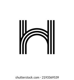 modern letter H monogram vector logo design