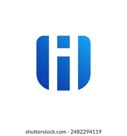 Modern letter H in negative space and executed in modern and minimalist style