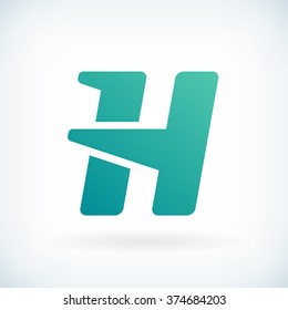 Modern letter H shape icon design element template