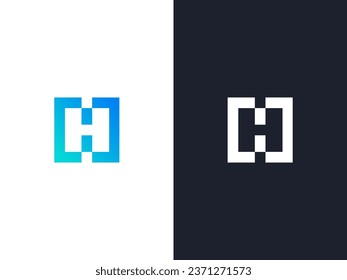 Modern letter H square logo icon vector template