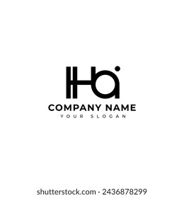 Modern Letter ha logo vector design template