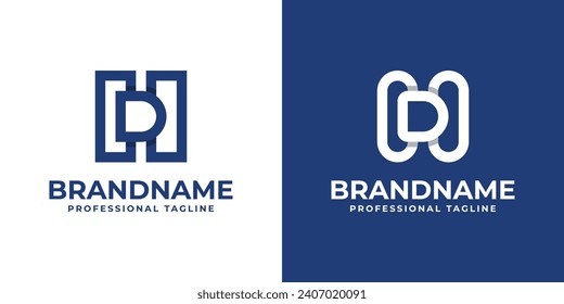 Modern Letter HD Monogram Logo, suitable for business with HD or DH initials