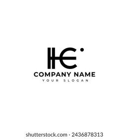 Modern Letter he logo vector design template
