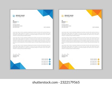 Moderne Briefkopf-Design-Vorlage für Ihr Projekt.
minimales Vorlagendesign für Firmenbuchstaben. Abstraktes Design von Corporate Letterhead-Vorlagen.