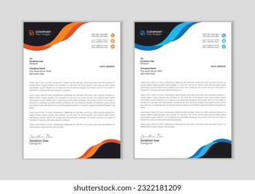 Moderne Briefkopf-Design-Vorlage für Ihr Projekt.
minimales Vorlagendesign für Firmenbuchstaben. Abstraktes Design von Corporate Letterhead-Vorlagen.