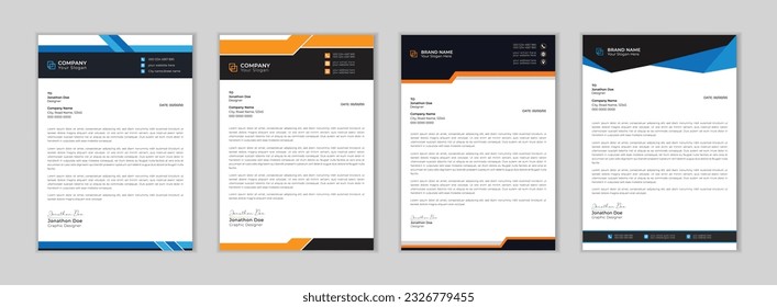 Modern letter head design template for your project. 
minimal corporate letterhead template design. Business letterhead bundle.
