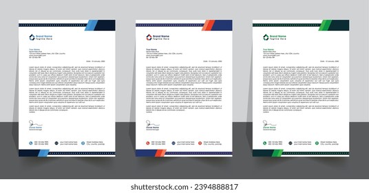 modern letter head design template Printable size letterhead Business Pad