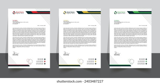 modern letter head design template, Printable size letterhead, Business Pad