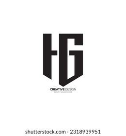 Modern letter HG or GH with shield shape security business monogram logo. H logo. G logo