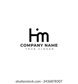 Moderne Letter hm Logo Vektor Design-Vorlage