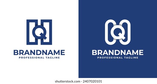 Modern Letter HQ Monogram Logo, suitable for business with HQ or QH initials