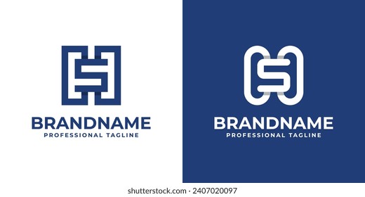Logotipo de Monograma Carta moderna HS, adecuado para negocios con iniciales HS o SH