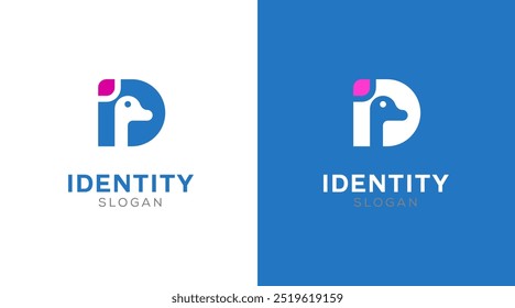 Modern letter ID logo with duck icon vector