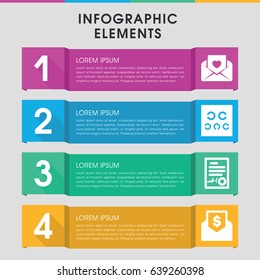 Modern letter infographic template. infographic design with letter icons includes love letter, eye test. can be used for presentation, diagram, annual report, web design.