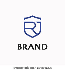 Plantilla de logotipo inicial o en escudo de letra moderna