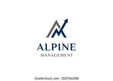 Modern Letter AM Investment and Marketing Solution Vector Logo Design.