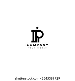 Modern Letter Ip logo vector design template

