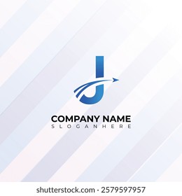 Modern Letter J airplane logo Design, J logo design