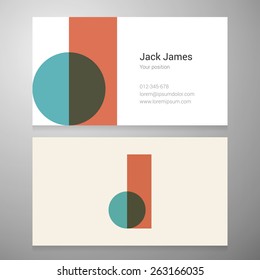 Modern letter J icon business card template. Vector design. Layered, editable.