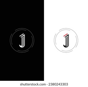 Diseño del logotipo de letra J moderna. Logo en blanco y negro. Usable para logotipos de empresas. Plantilla de diseño de logotipos de vectores planos