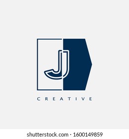 Modern Letter J logo, Vector design concept geometrical  shapes with letter logo icon  for business initial or company identity.