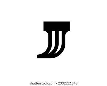 diseño de logotipo de monograma J letra moderna