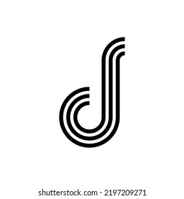 modern letter J monogram vector logo design