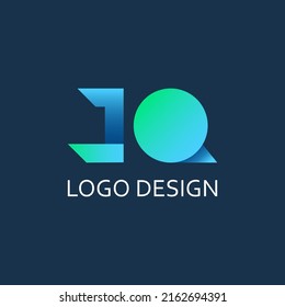 modern letter J Q gradient vector logo design