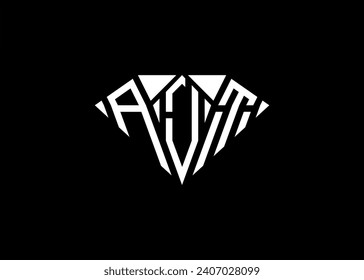 Modern letter A J T diamond shape logo And initial monogram A J W letter logo vector template.