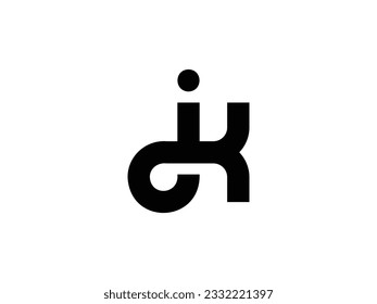 modern letter JK or KJ logo design