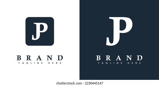 Logotipo de carta moderna JP, adecuado para cualquier negocio o identidad con iniciales JP o PJ.