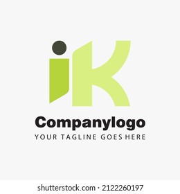 modern letter i and k company logo template