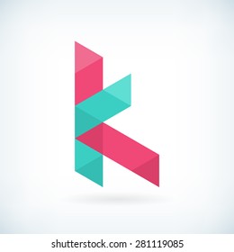 Modern letter K icon flat design element template. isolated.