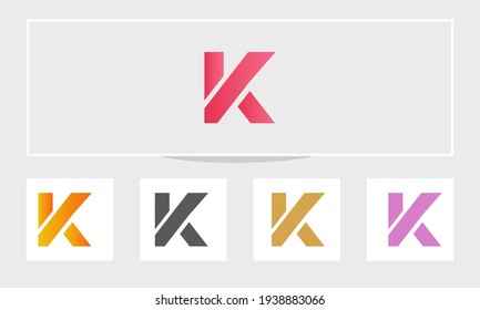 Modern Letter K logo design with Creative Modern Trendy. K Letter Design Vector