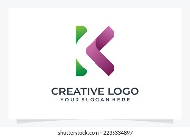 modern letter k logo design, nice gradient color