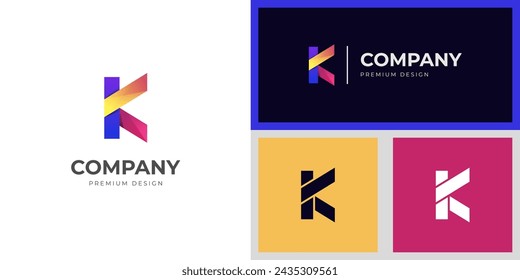 modern letter k logo identity design. initial K brand identity logo symbol