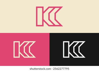 modern letter K logo, simple letter K logo.