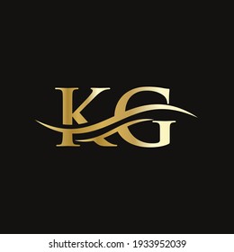 Modern letter KG logo design Vector. Initial linked letter KG logo design with creative, minimal and modern trendy