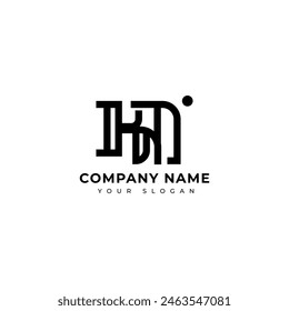 Modern Letter km logo vector design template