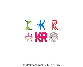 Modern letter KR logo design.KR letter logo creative design. KR unique  2 letter Logo Modern Simple Black Letters KR Logo Design And Vector Templates.