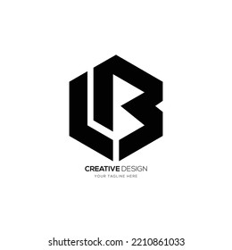 Modern letter L B hexagon shape creative logo