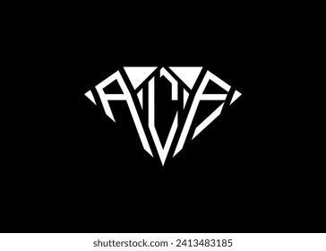 Modern letter A L F diamond shape logo And initial monogram A L F letter logo vector template