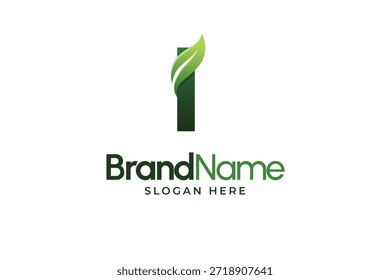 Logo des modernen Buchstabens L. Alphabetische Blätter Logo Vorlage. Bio-Logo für pflanzliche Unternehmen. Anfangssymbole des L-Blattes. Icon für Eco-Unternehmen. Grüne Natur Logo. Vorzeichen für Klinikbetrieb