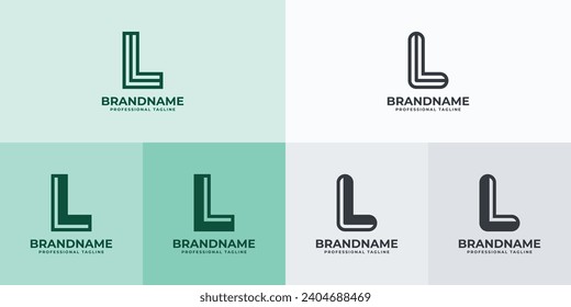 Conjunto de logotipos L para letras modernas, adecuado para negocios con iniciales L o LL